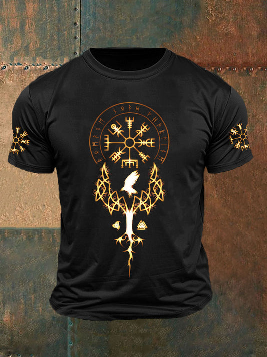 Herren Viking inspirierte Print Kurzarm T-Shirt