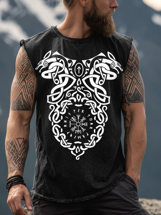Herren Viking inspirierter Druck Vintage Tank Top