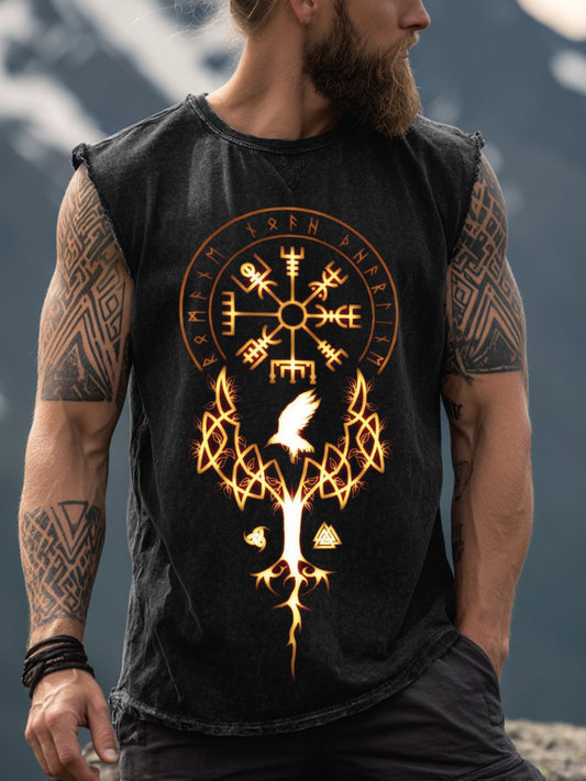 Herren Viking inspirierter Druck Vintage Tank Top