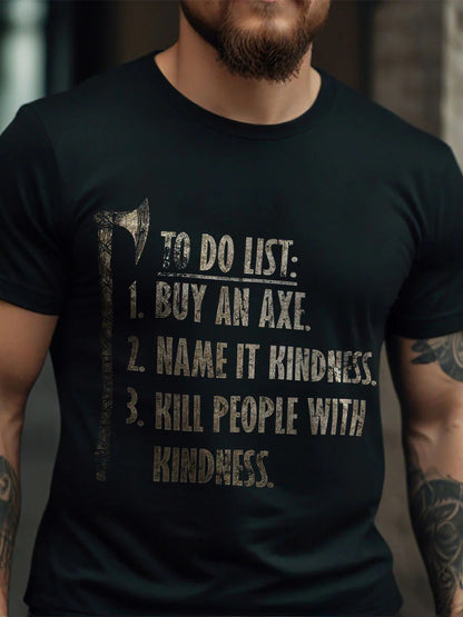 Herren-Wikinger-To-Do-Liste Kurzarm-T-Shirt