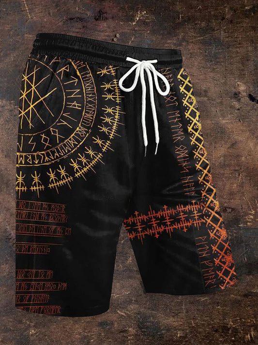 Herren-Shorts mit Viking-Print