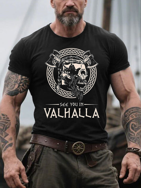 Herren Viking Style Wir sehen uns in Vahalla bedruckten Shorts