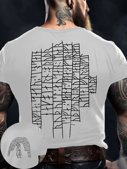 Herren Viking Style Authentisches Gotland Runes tone Norse Rune Bedrucktes T-Shirt