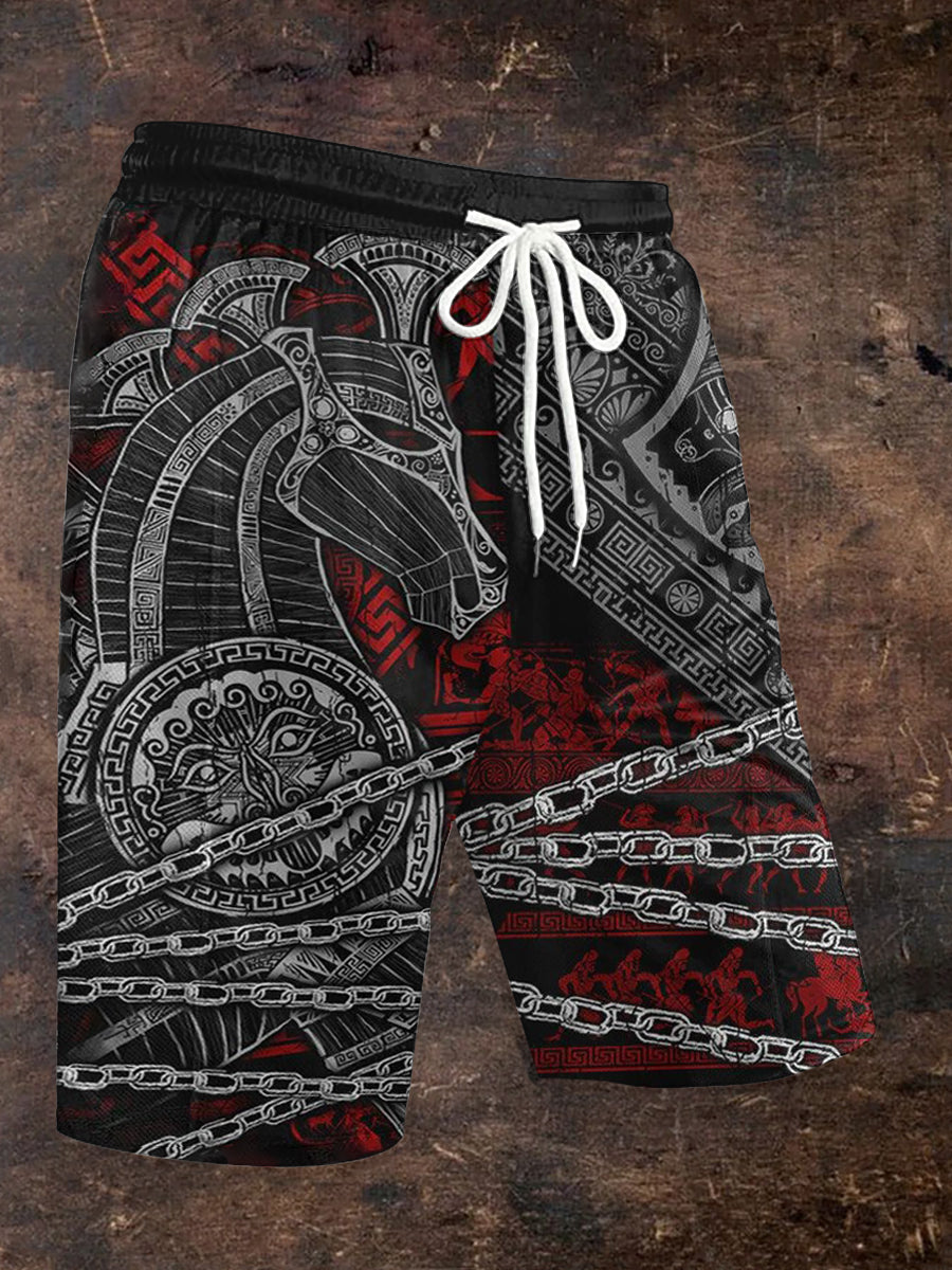 Herren-Shorts mit Viking-Print