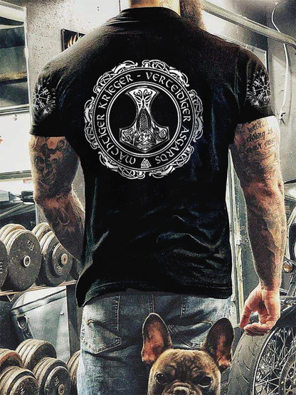Herren Viking bedrucktes Kurzarm-T-Shirt