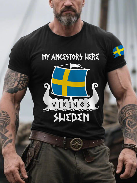 Herren Retro Meine Vorfahren waren Viking Sweden Casual T-Shirt