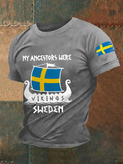 Herren Retro Meine Vorfahren waren Viking Sweden Casual T-Shirt