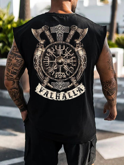 Herren Viking Print Weste Top