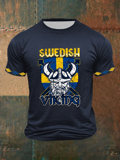 Herren Swedish Viking T-Shirt mit kurzen Ärmeln