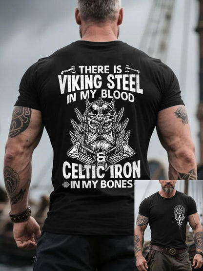 Herren Retro Es gibt Wikingers tahl in meinem Blut im nordischen Stil Casual T-Shirt