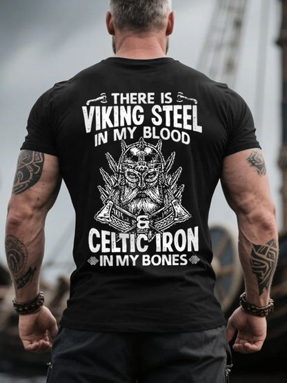 Herren Retro Es gibt Wikingers tahl in meinem Blut im nordischen Stil Casual T-Shirt