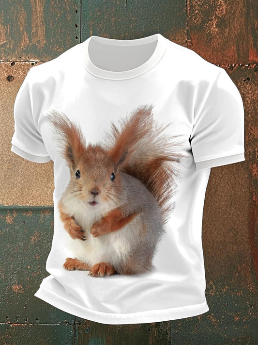 Freizeit-T-Shirts mit Eichhörnchen-Print für Männer