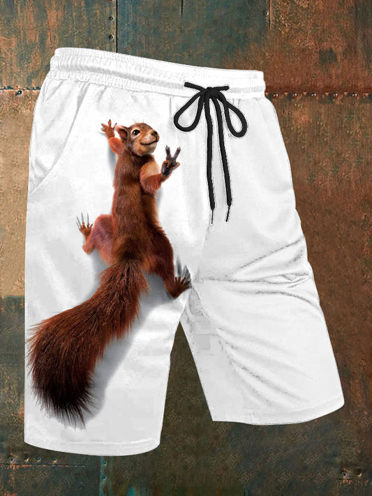Herren Shorts mit Eichhörnchen-Print