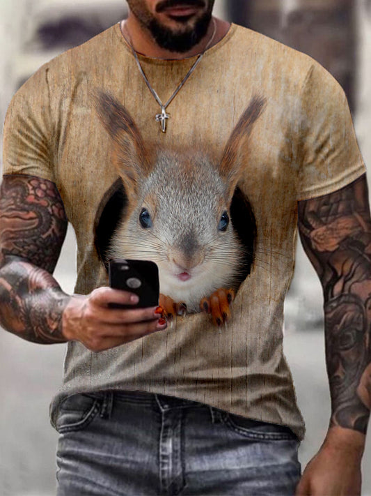 Männer lustiges Eichhörnchen Kunstdruck T-Shirt