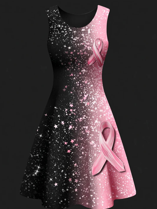 Frauen Rosa Brustkrebs Bewusstsein Kunstdruck Freizeit kleid