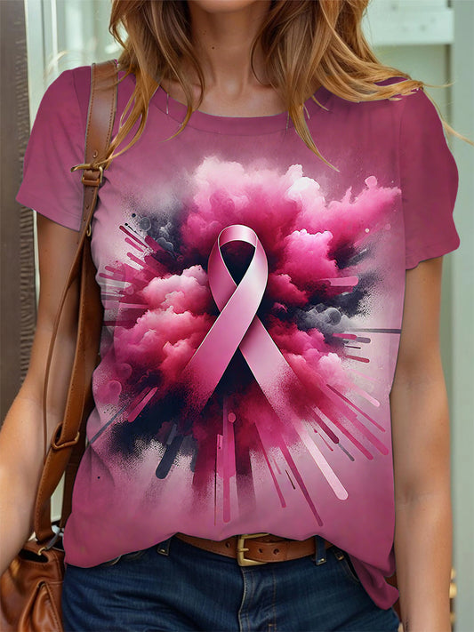 Frauen Brustkrebs Bewusstsein Rosa Band T-Shirt