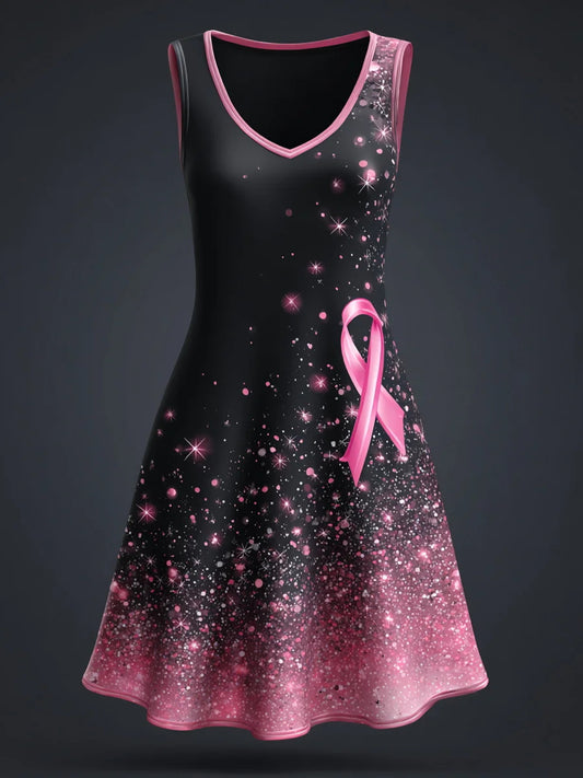 Frauen Rosa Brustkrebs Bewusstsein Kunstdruck Freizeit kleid
