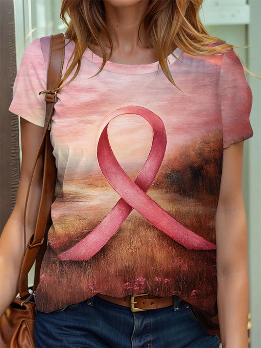 Frauen Brustkrebs Bewusstsein Rosa Band T-Shirt