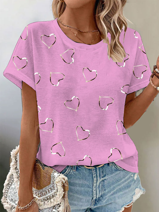 Frauen Brustkrebs Bewusstsein Waffel Print T-Shirt