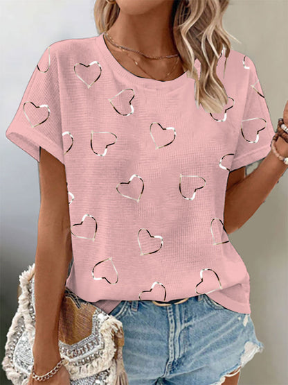 Frauen Brustkrebs Bewusstsein Waffel Print T-Shirt