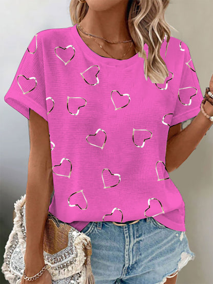 Frauen Brustkrebs Bewusstsein Waffel Print T-Shirt