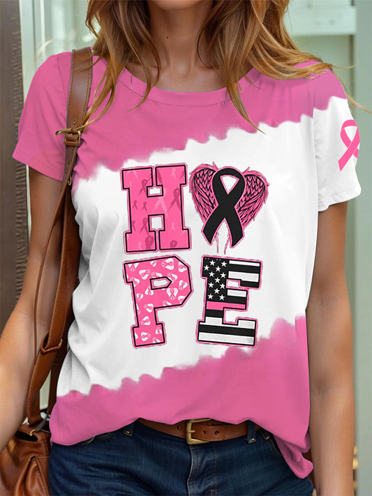 Frauen Brustkrebs Bewusstsein HOFFNUNG Rosa Band T-Shirt