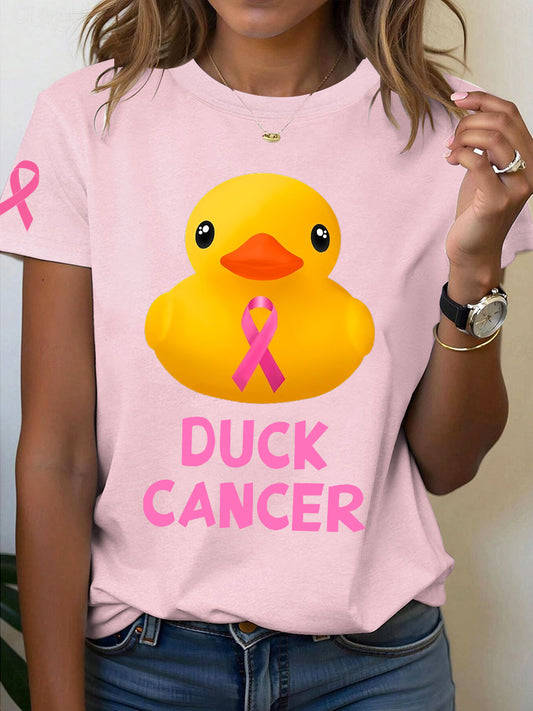 Frauen Brustkrebs Bewusstsein DUCK KREBS Print T-Shirt