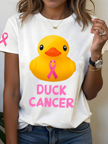 Frauen Brustkrebs Bewusstsein DUCK KREBS Print T-Shirt
