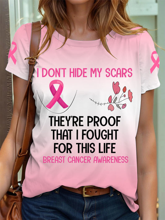 Frauen Brustkrebs Bewusstsein Ich verstecke meine Narben nicht, sie sind Beweis T-Shirt