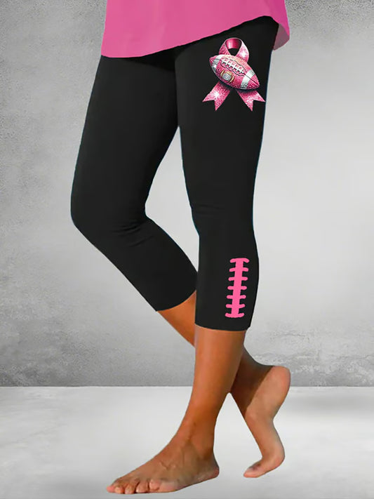 Frauen Brustkrebs Awareness Print Casual Leggings