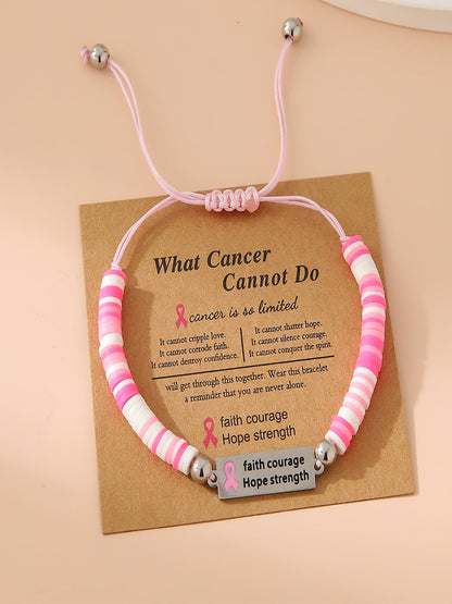 Frauen Mut Stärke Rosa Band Brustkrebs Bewusstsein Armband