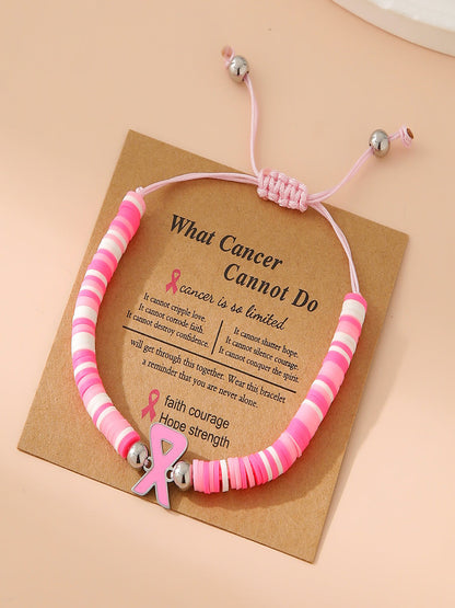 Frauen Mut Stärke Rosa Band Brustkrebs Bewusstsein Armband