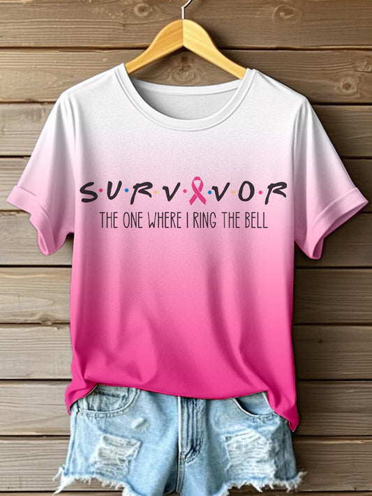 Frauen Survivor die eine, wenn ich die Glocke Druck Gradienten Farbe T-Shirt