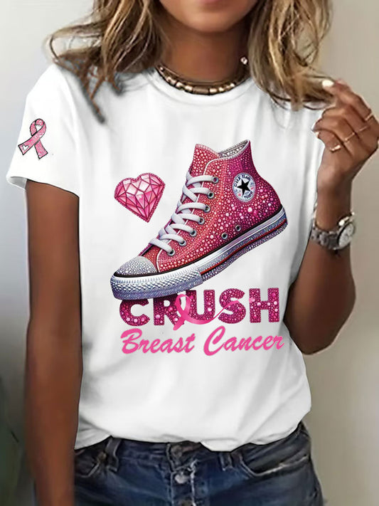 Frauen Crush Brustkrebs gedruckt lässig T-Shirt