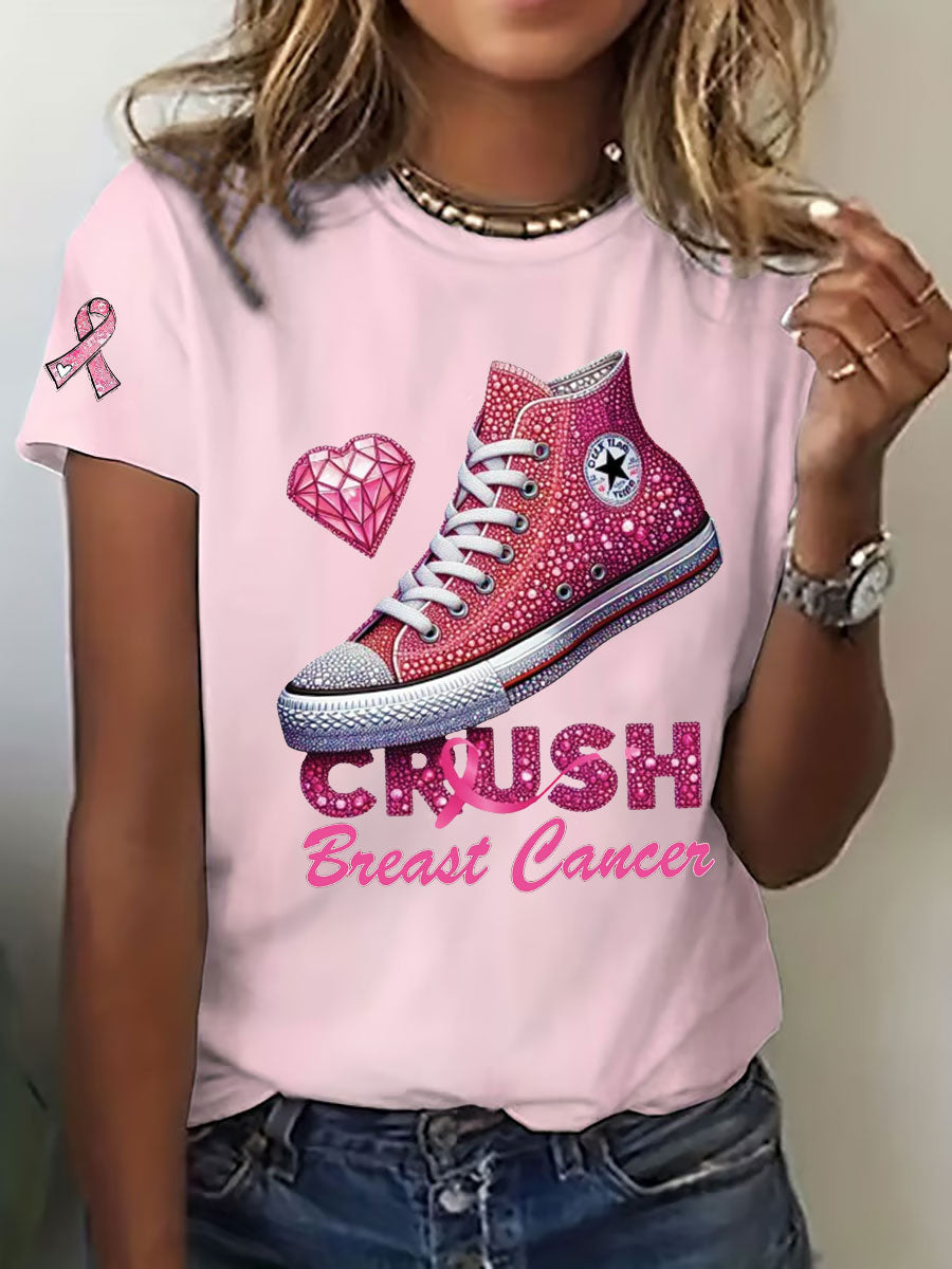 Frauen Crush Brustkrebs gedruckt lässig T-Shirt