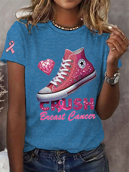 Frauen Crush Brustkrebs gedruckt lässig T-Shirt