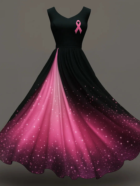 Frauen Rosa Brustkrebs Bewusstsein Kunstdruck Freizeit kleid
