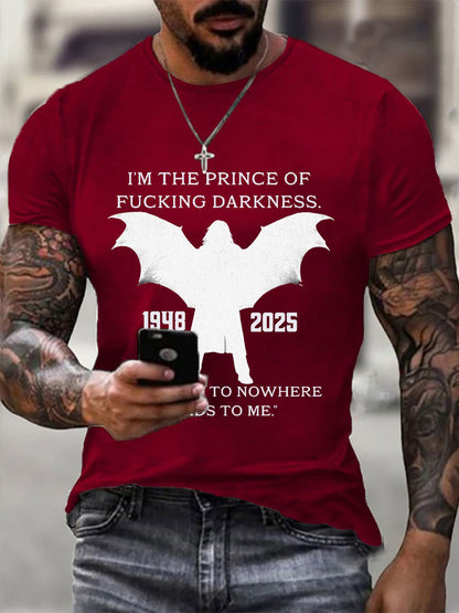 Herren prinz der Dunkelheit gedruckt lässig T-Shirt